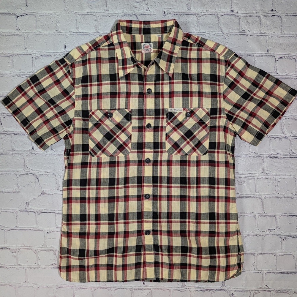 The Flat Head CO-23HW Glory Park Work Shirt Mens 38 Plaid Made in Japan